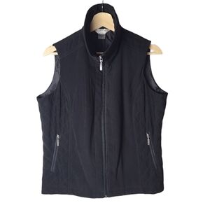 Allison Daley Petite black zip up sleeveless  vest
